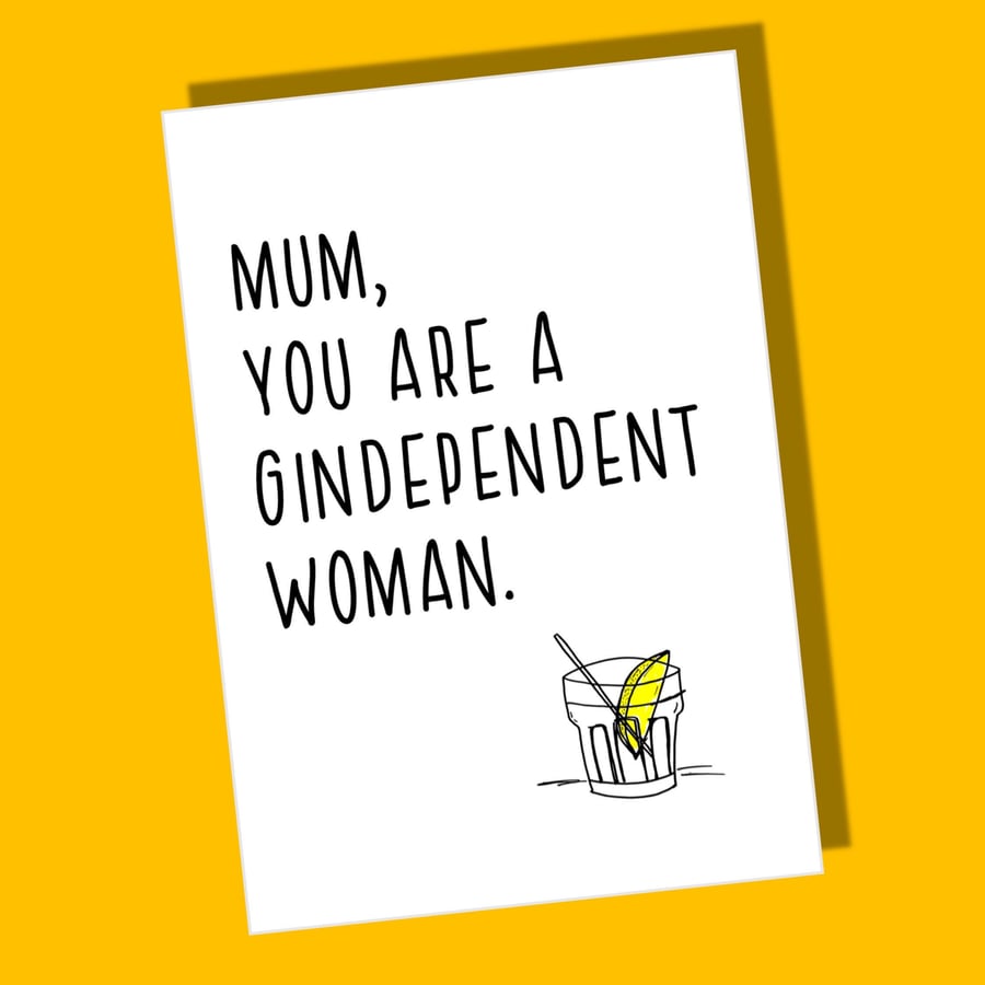 Mum Birthday Card, Gin card