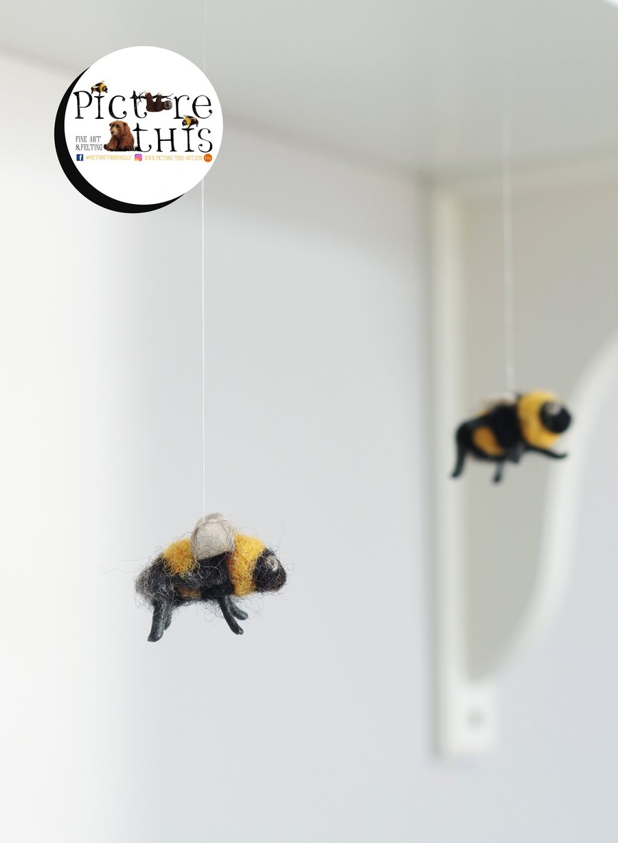 Cute Sweet Handmade Needle Felted Bee Decorations Hanging