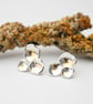 Sterling silver stud earrings inspired by lichen, keum boo earrings - Image 8