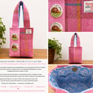 Pink Harris Tweed Little Lady Bag with Handmade Ceramic Hedgehog Buttons