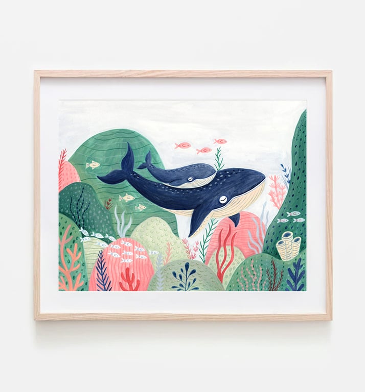 Humpback Whale - Orca Art Print - Sealife - Whale Gift - A4 art print
