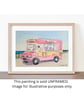 Original ACEO Miniature Watercolour Painting Classic Ice Cream Van 1970's - Image 5