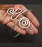 Silver Armcuff,upper arm cuff , spiral desgn Arm Cuff, Open end arm cuff  - Image 3
