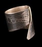 Sterling silver etch printed gold riveted ring - Image 3