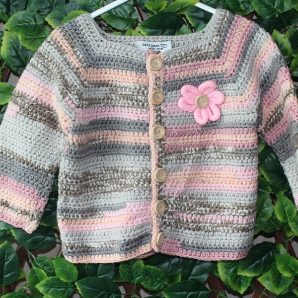 handmade crochet baby cardigan size 1 - 2 years