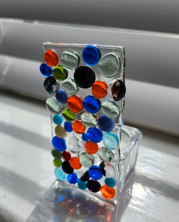 Fused Glass Tealight Suncatcher