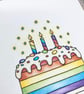 Rainbow Birthday Cake Card - Blank Card - Birthday Card - Image 5
