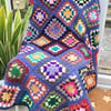 Two Blue Stargazer Granny Squares Lap Blanket
