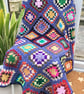 Two Blue Stargazer Granny Squares Lap Blanket