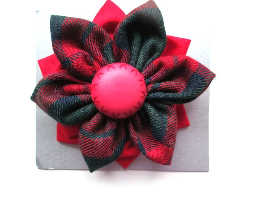 Tartan Flower Brooch