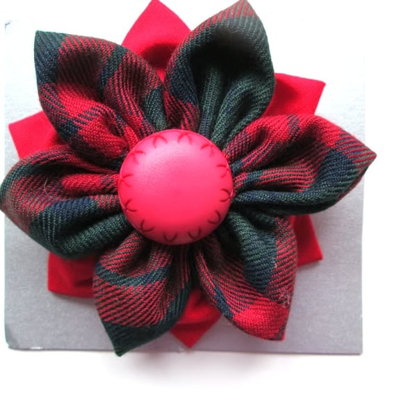 Tartan Flower Brooch