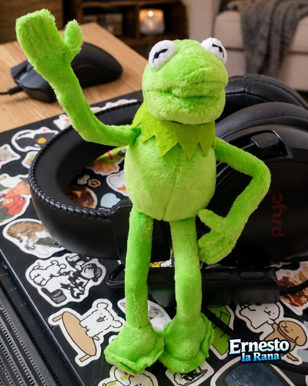 Carmelo Handmade Poseable Green Frog Plush Collectable Frog Friend Plant a Tree