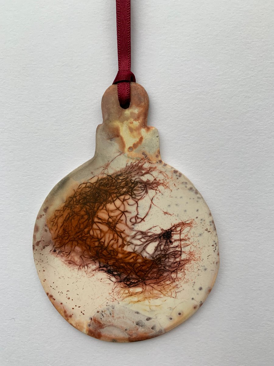 Ceramic Xmas Hanging Decoration Bauble