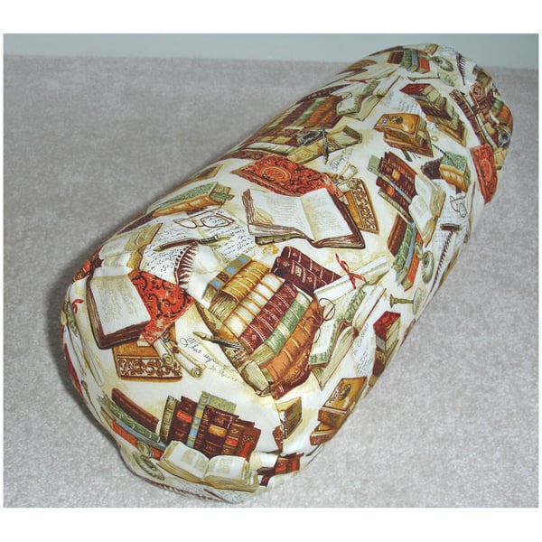 Books Bolster Cushion Cover 16"x6" Neck Roll 6x16 Library Study Pillow Case