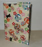 Covered notebook - A6 cats balls and blossom - Image 1