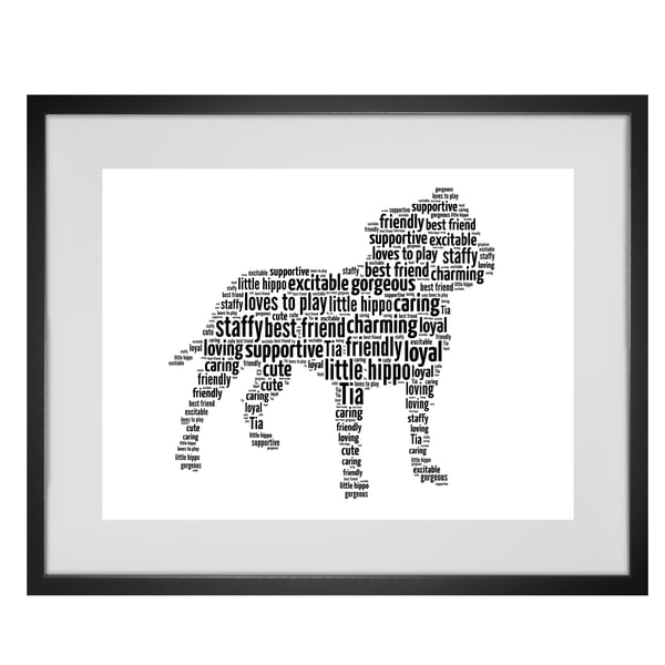 Personalised Staffordshire Bull Terrier Staffy Dog Design Word Art Gifts 