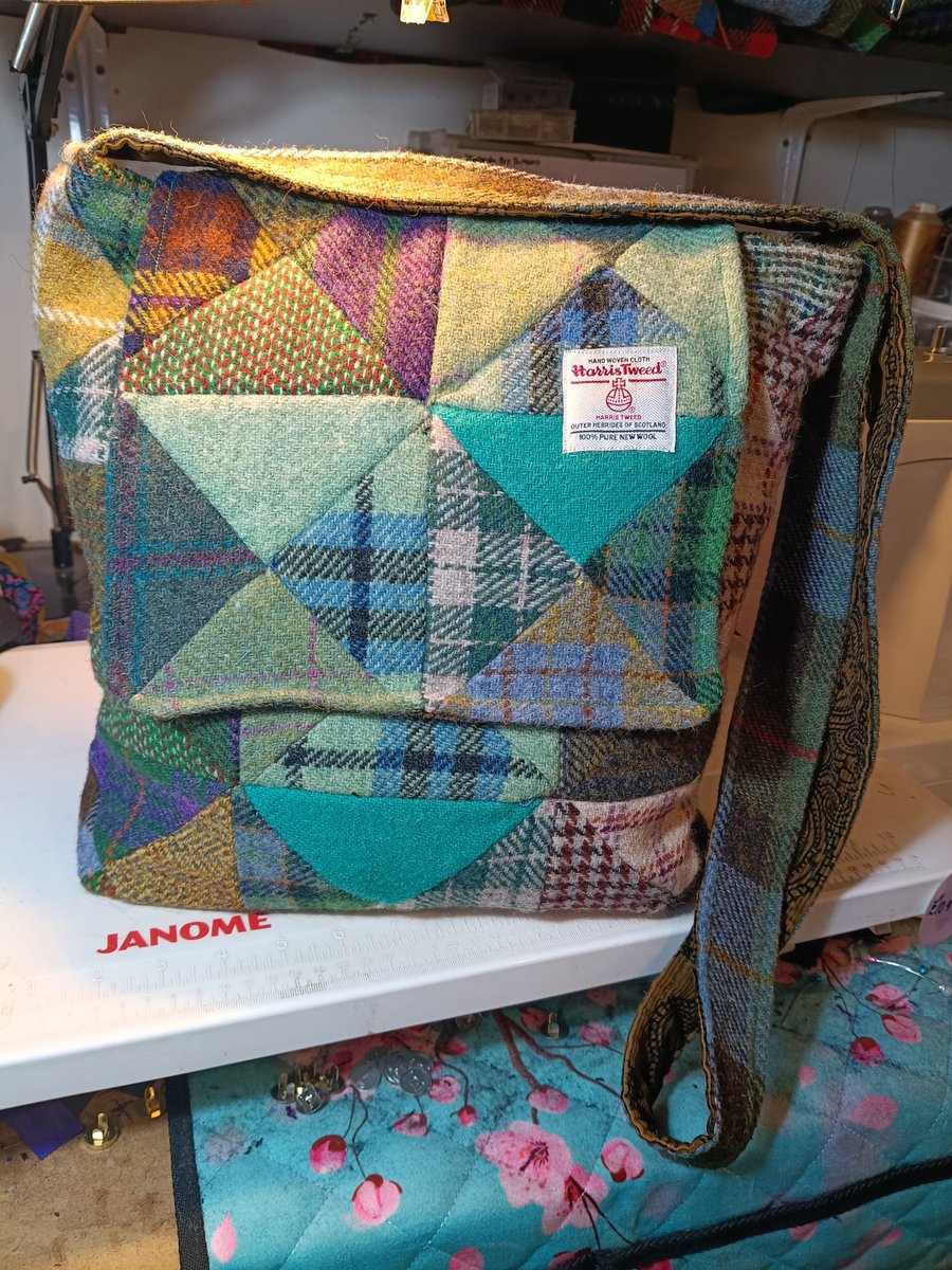 Harris tweed satchel patchwork bag 