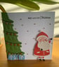 Handmade Christmas Card — Father Christmas & Festive Tree - Image 1