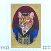 Tudor Gentleman Cat Miniature Portait Blank Card