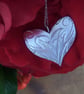 Heart pendant in etched sterling silver - Image 3