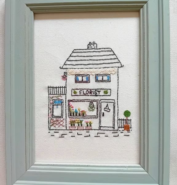 Hand Embroidered Framed Picture