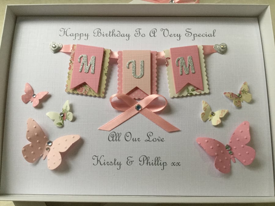 Mother’s Day Card Personalised Handmade Keepsake Gift Boxed Mum Nan Mam Mom