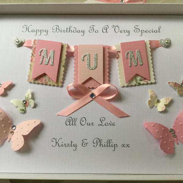 Mother’s Day Card Personalised Handmade Keepsake Gift Boxed Mum Nan Mam Mom