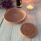 Summer Seconds Mandala Clay Essential Oil Diffuser Dish with Large Aroma Stone