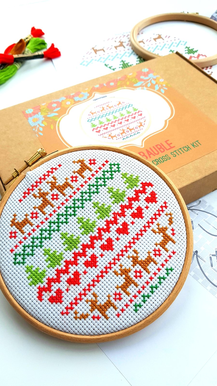 Christmas Fair Isle Cross Stitch Kit 