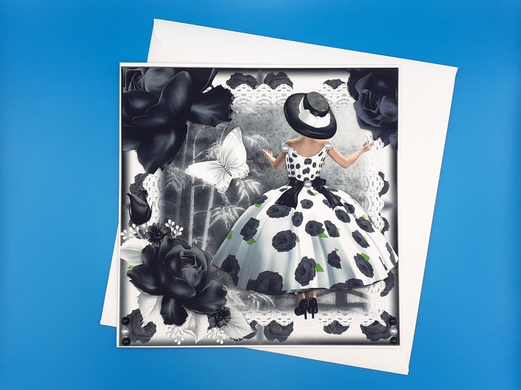 Art Deco Birthday Card, Wife, Daughter, Sister, Granddaughter, Mother 