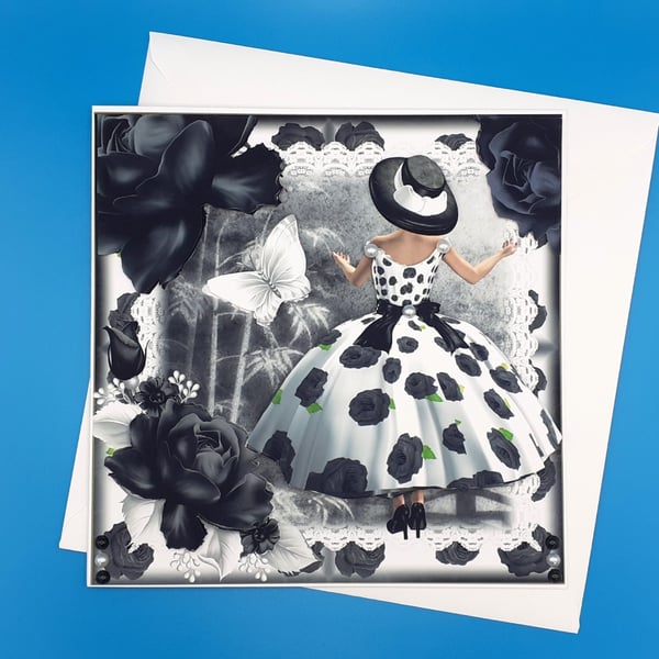 Art Deco Birthday Card, Wife, Daughter, Sister, Granddaughter, Mother 