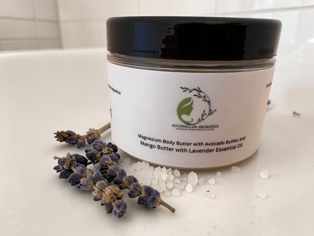 Magnesium Body Butter with Lavender Essential Oil.
