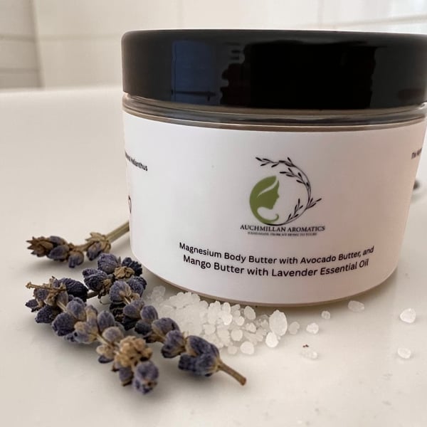 Magnesium Body Butter with Lavender Essential Oil.