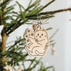 Personalised Cat & Snowflakes Christmas Ornament Custom Cat Name Cute Rustic 