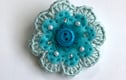 Crochet flower brooches