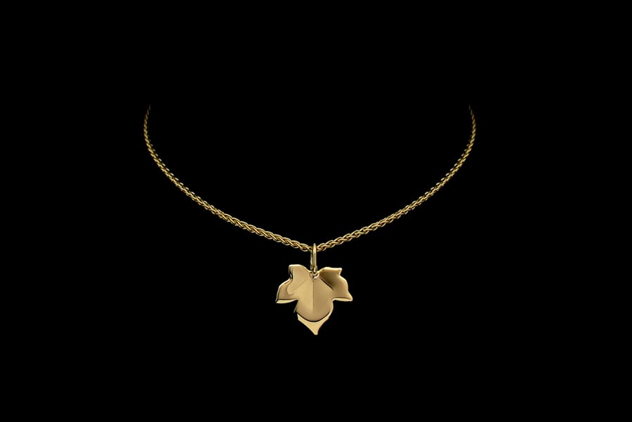 Solid 9ct Gold Ivy Leaf Bracelet - Wilde Flower. Gold Leaf Charm. Ivy Bracelet. 