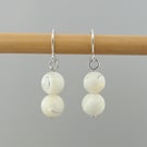 Dainty Mother of Pearl Earrings with Choice of Silver Plated Hooks.