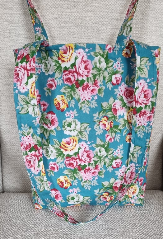 The Maria Tote Bag - Teal Floral