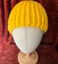 Bright Yellow Rib-Patterned Cosy Crocheted Beanie Hat  - Image 4