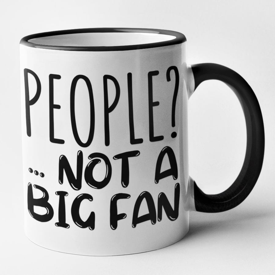 People Not A Big Fan Mug Funny Sarcastic Mug Sassy Saying Coffee Cup Anti Social