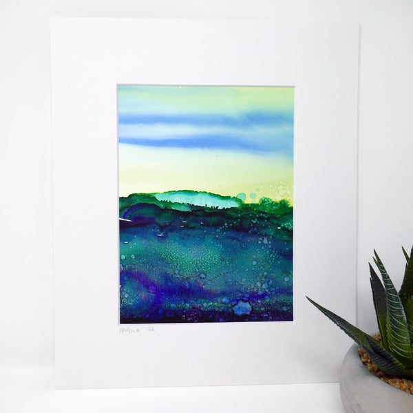 Abstract Landscape Alcohol Ink Painting, Landscape, Original Painting,