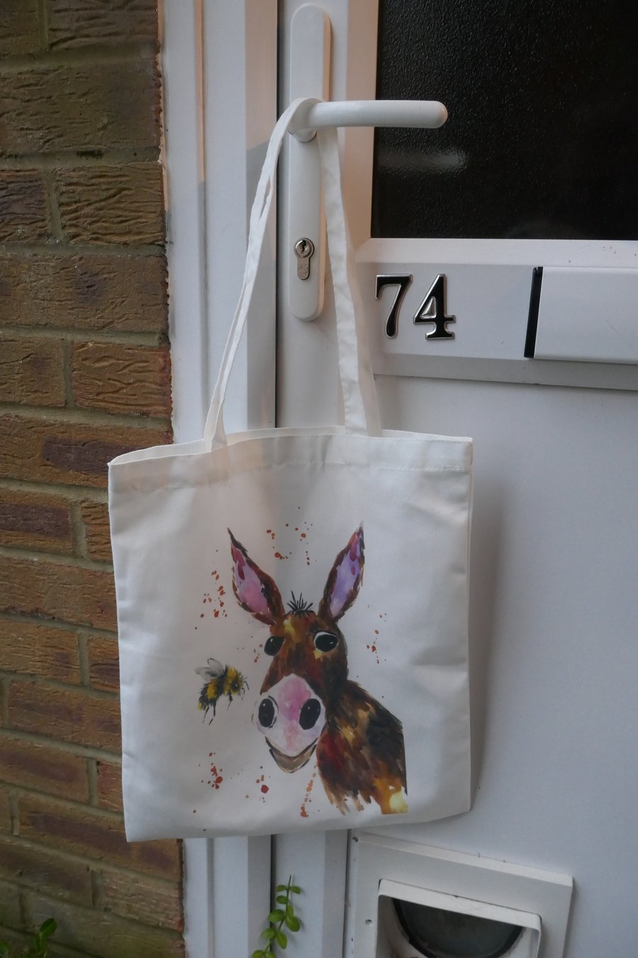 Cute Donkey and a Bee Cotton Tote Bag