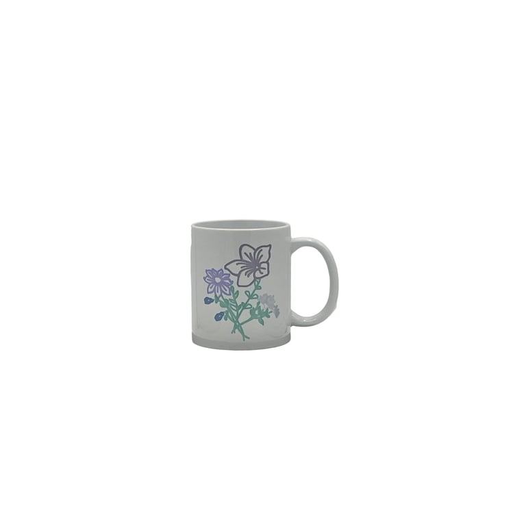 Purple Flower Line-Art Mug