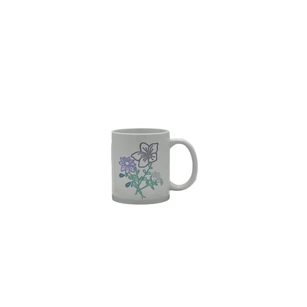 Purple Flower Line-Art Mug