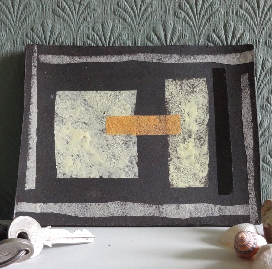 Handmade ceramic platter, display dish. Accent piece, home decoration.