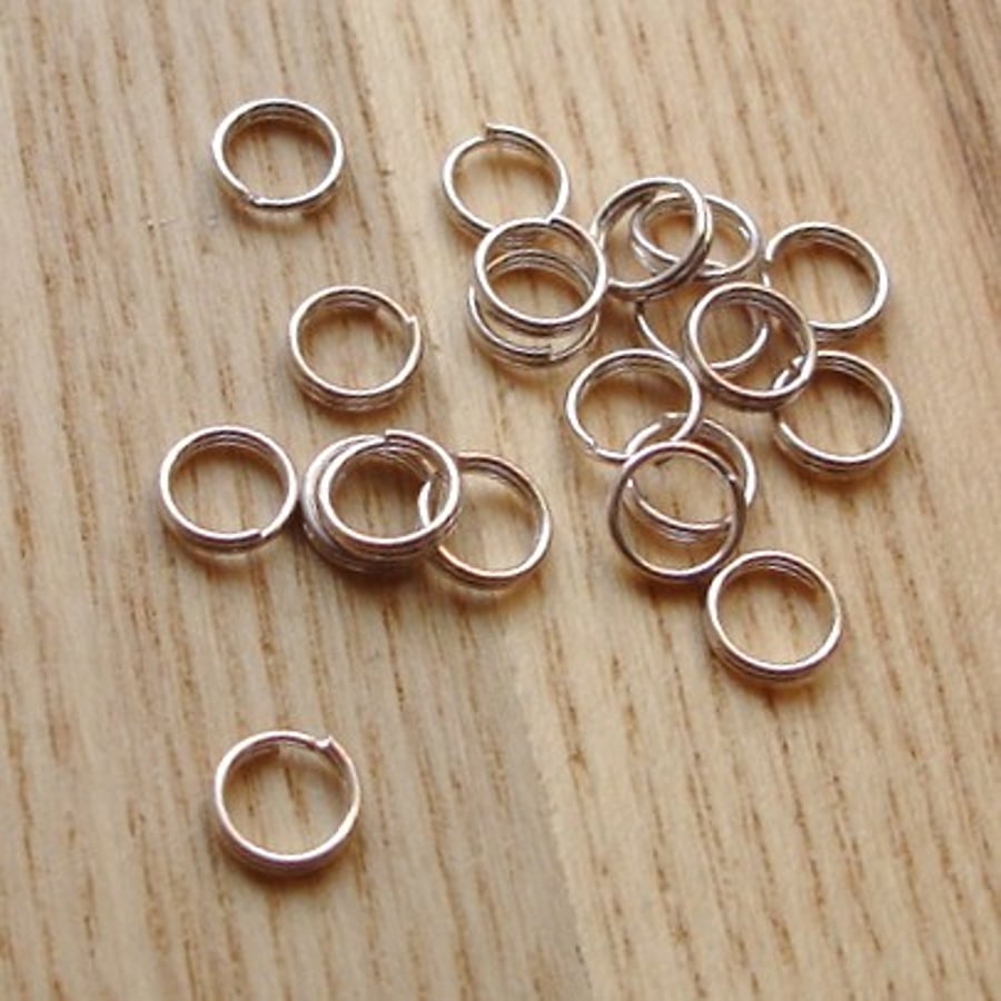 20 6mm Silver Plated Split Rings