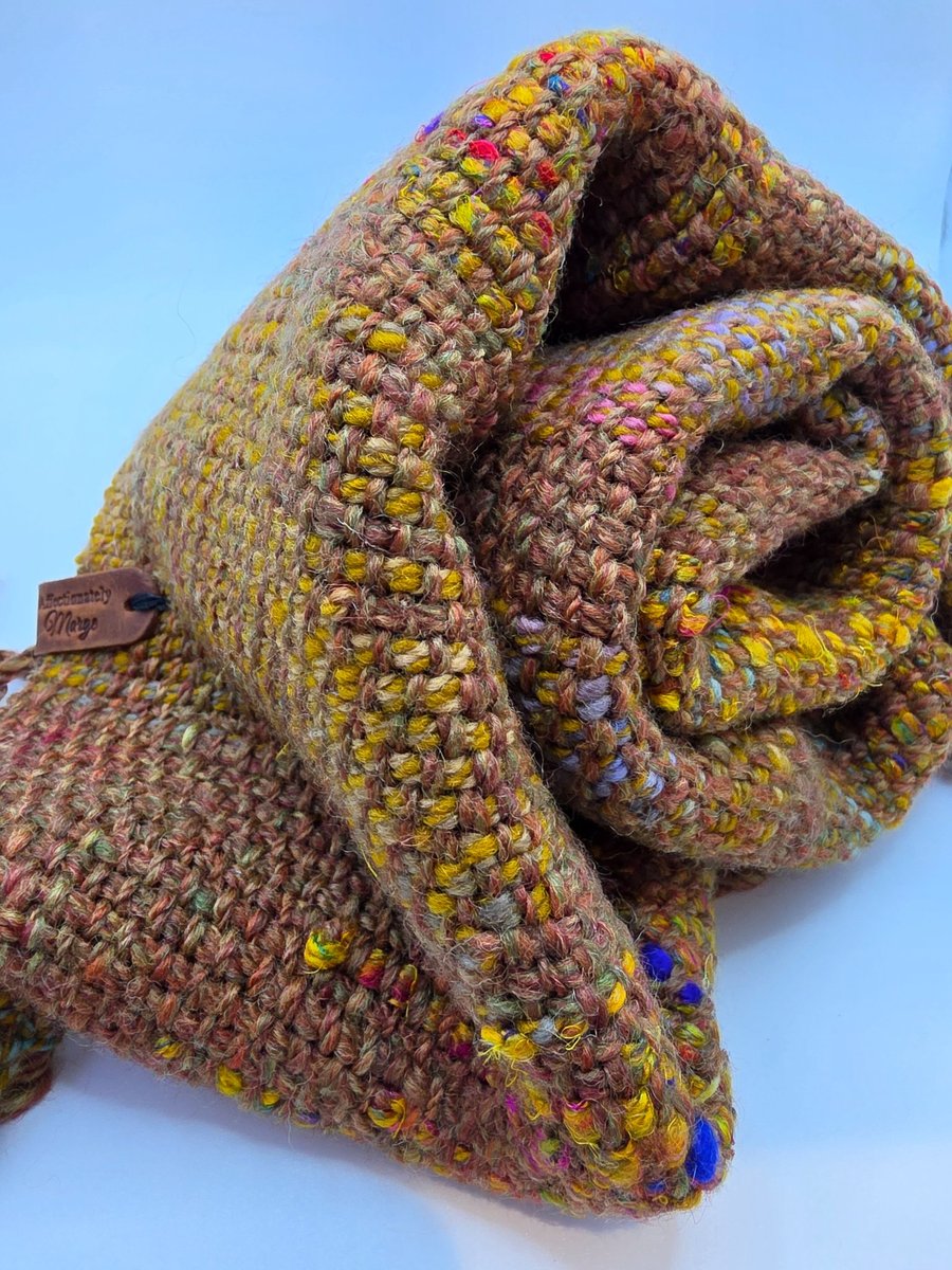 Autumn soft Handwoven scarf 