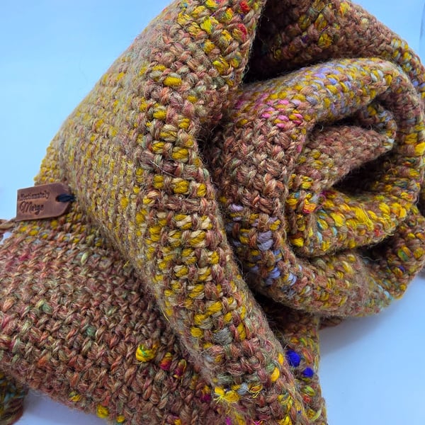 Autumn soft Handwoven scarf 