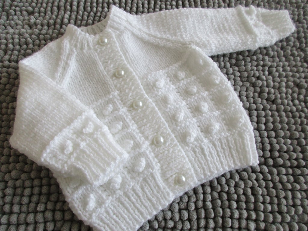 16" Baby Girls Bobble Patterned Cardigan