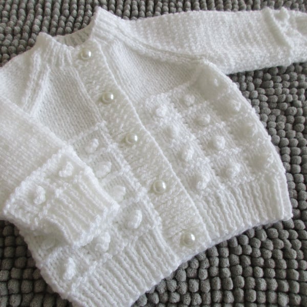 16" Baby Girls Bobble Patterned Cardigan